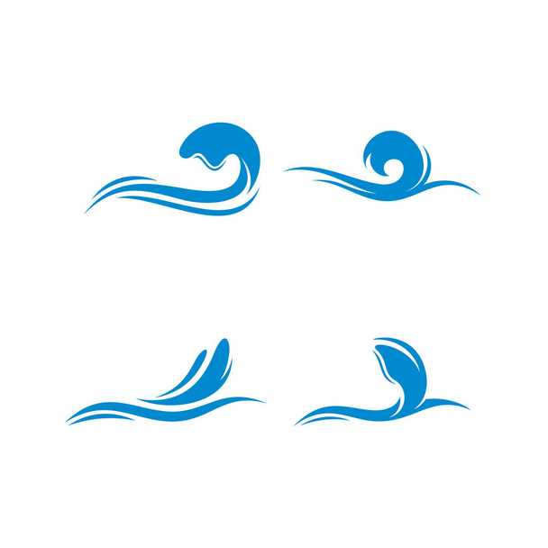 Design vektoru loga Water Wave. Symbol ikony. Šablona. Ilustrace - Vektor, obrázek