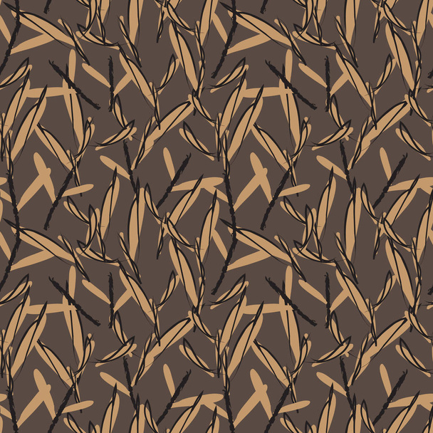 abstraktes botanisches Blatt nahtloses Muster - Vektor, Bild