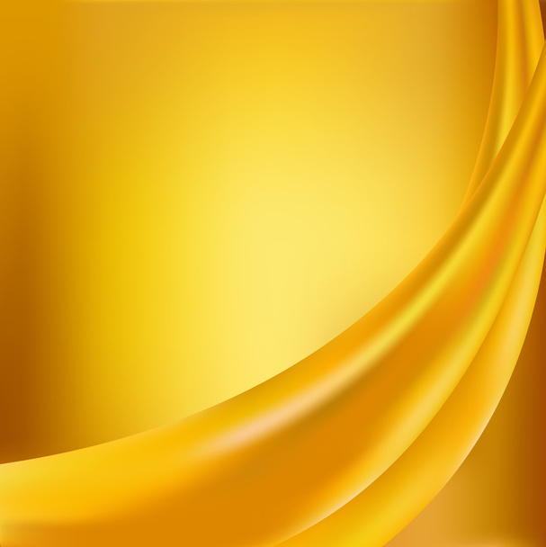 Yellow silk background with some soft folds - Vector, Image