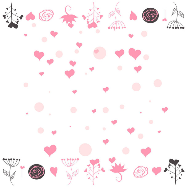 Hearts Falling Background. St. Valentine s Day. Romantic Scatter - Vetor, Imagem