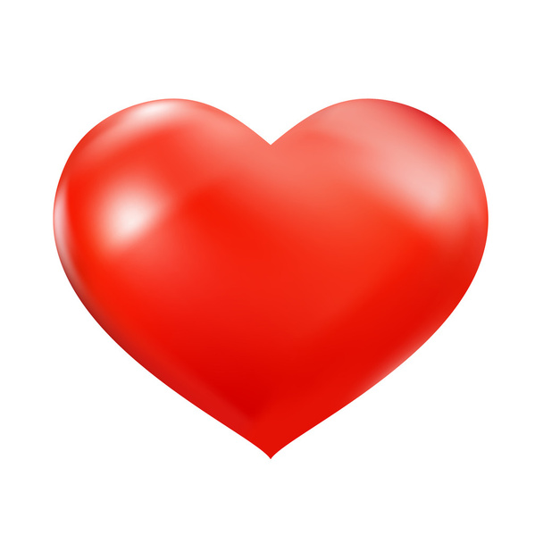 Red mesh heart with reflections and glare - Vector, Image