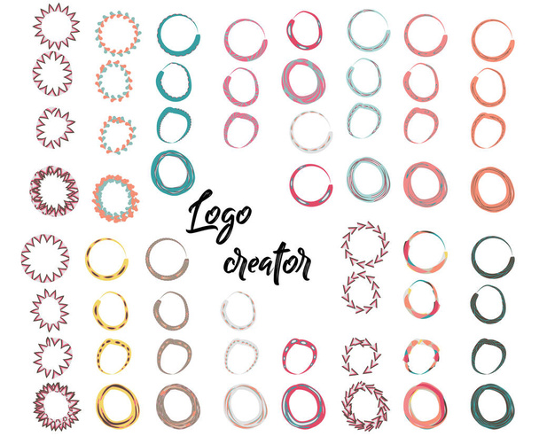 Set van unieke inkt geschetste vormen voor logotype, merk stijl, slecht - Vector, afbeelding