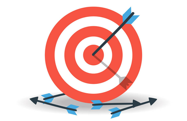 Business concept illustration, Target with an arrow, hit the tar - Vector, Image