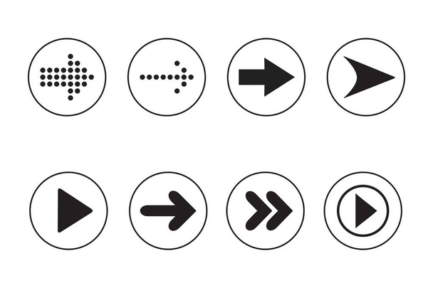 Symbole für Pfeile isoliert auf weißem Hintergrund - Vektor, Bild