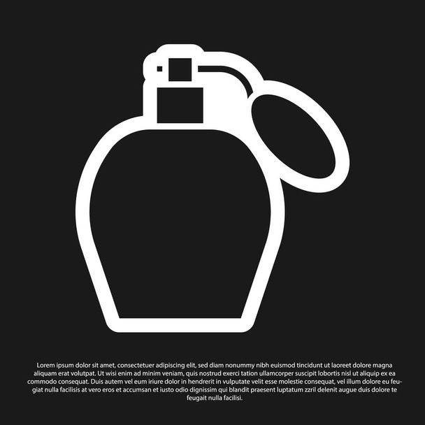 Fekete parfüm ikon elszigetelt fekete háttérrel. Vektorillusztráció - Vektor, kép