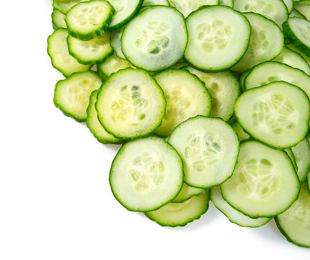 cut cucumbers isolated on white - Foto, immagini