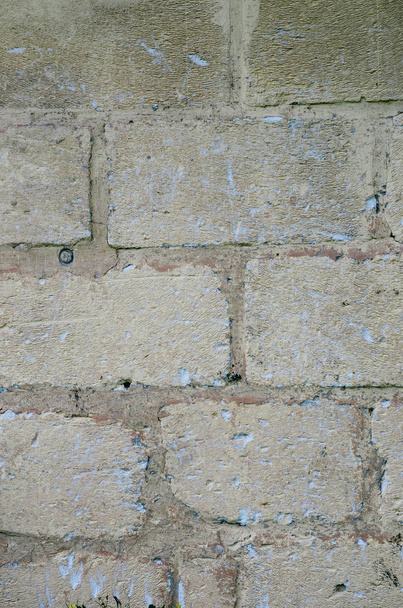 Old worn brick wall texture background. Vintage effect. - Zdjęcie, obraz