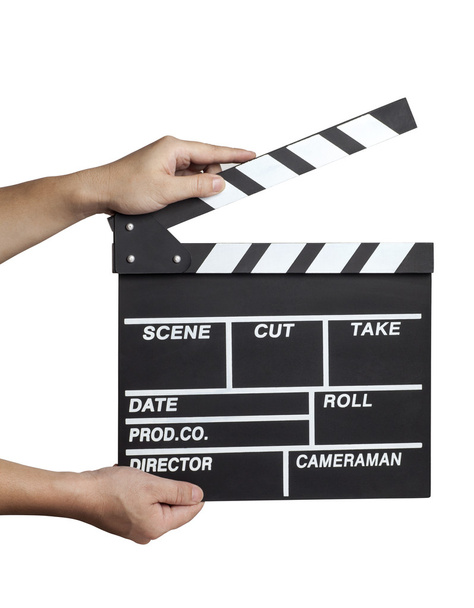 Male hands holding a clapboard - Photo, Image