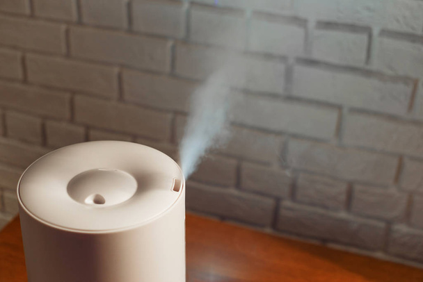 Humidificador espalhando vapor para a sala de estar - Foto, Imagem