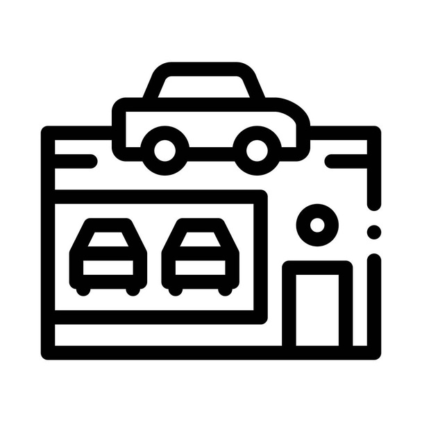 Иллюстрация вектора контура иконки магазина дилера автомобиля
 - Вектор,изображение