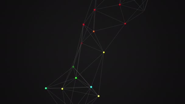 simple geometric loop animation from lines and connected colorful point - 映像、動画