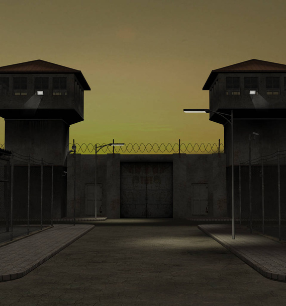 3D Illustration des Gefängnistores - Foto, Bild