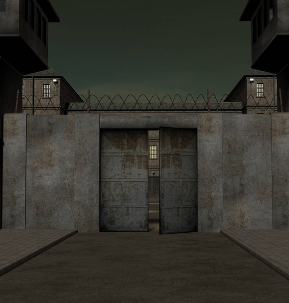 3D Illustration des Gefängnistores - Foto, Bild