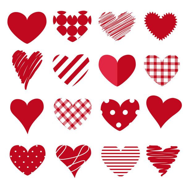 Conjunto de iconos corazones e ilustración vectorial
 - Vector, Imagen