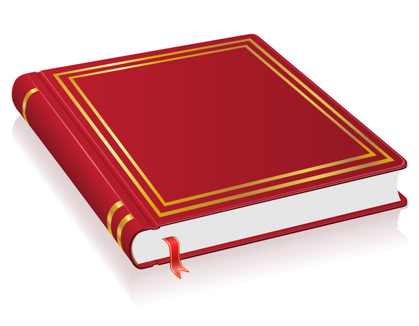 Rotes Buch mit Lesezeichen-Vektor-Illustration - Vektor, Bild