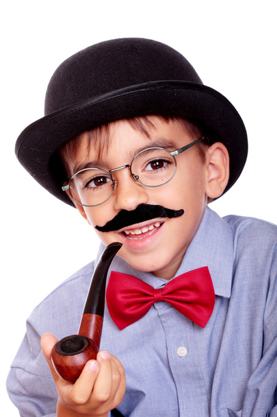 boy and mustache - Фото, изображение