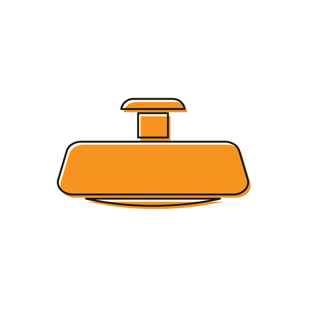 Oranžové auto zrcadlo ikona izolované na bílém pozadí. Vektorová ilustrace - Vektor, obrázek