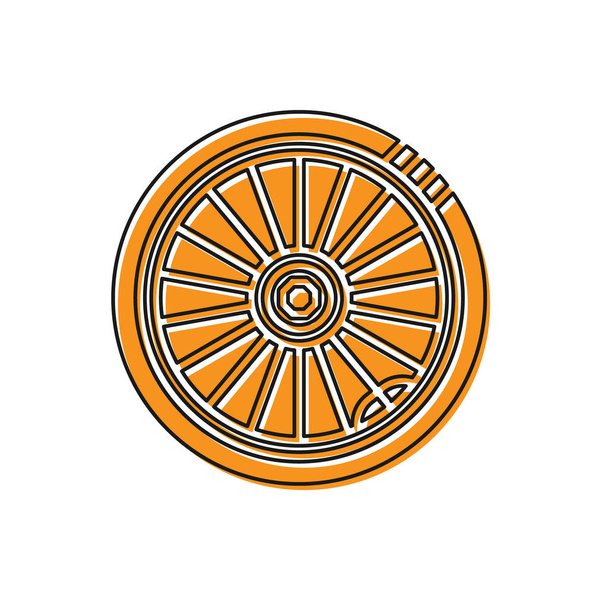 Oranje Auto wiel pictogram geïsoleerd op witte achtergrond. Vector Illustratie - Vector, afbeelding