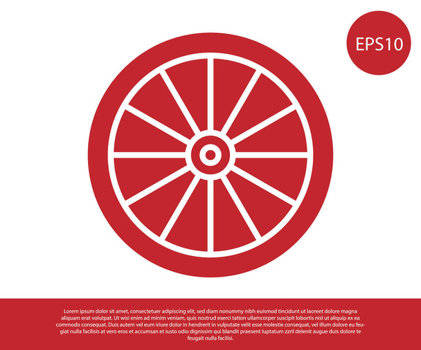 Icono de rueda de coche rojo aislado sobre fondo blanco. Ilustración vectorial
 - Vector, Imagen