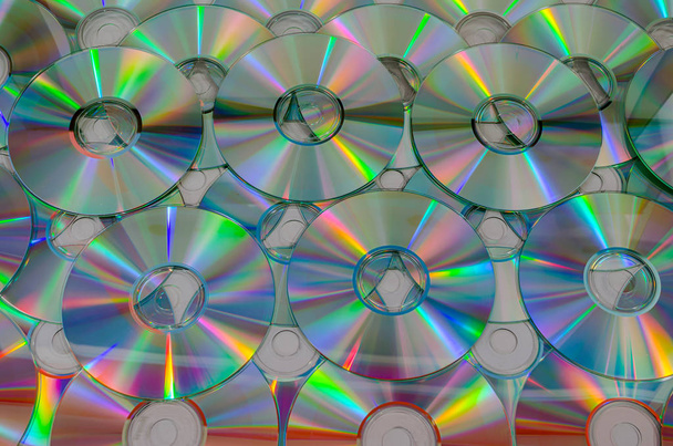 Close-up van Compact Disc 's - Foto, afbeelding