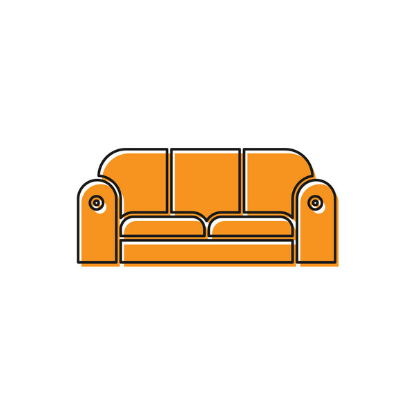 Oranssi sohva kuvake eristetty valkoisella taustalla. Vektorikuvaus
 - Vektori, kuva