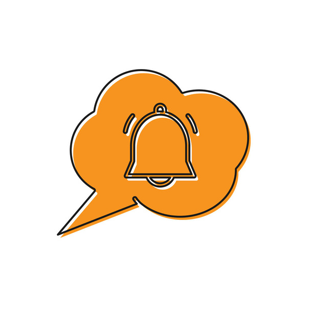 Oranje Spraakbel met chat notificatie pictogram geïsoleerd op witte achtergrond. Nieuw bericht, dialoog, chat, sociale netwerkmelding. Vector Illustratie - Vector, afbeelding