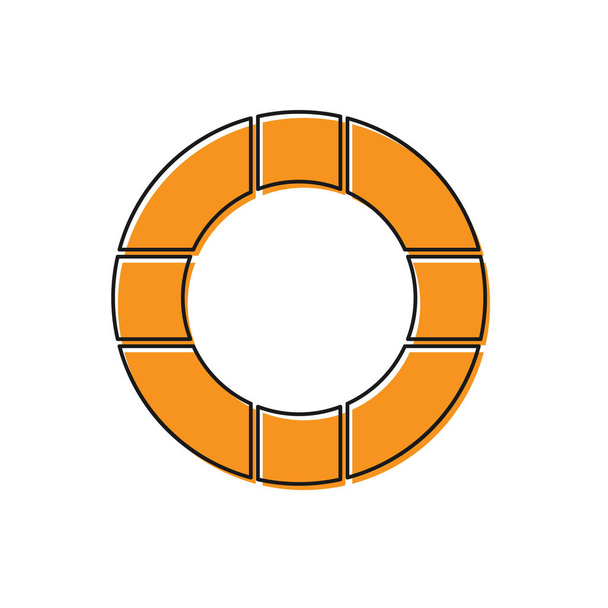 Pomarańczowa ikona Lifeboya izolowana na białym tle. Symbol pasa ratunkowego. Ilustracja wektora - Wektor, obraz
