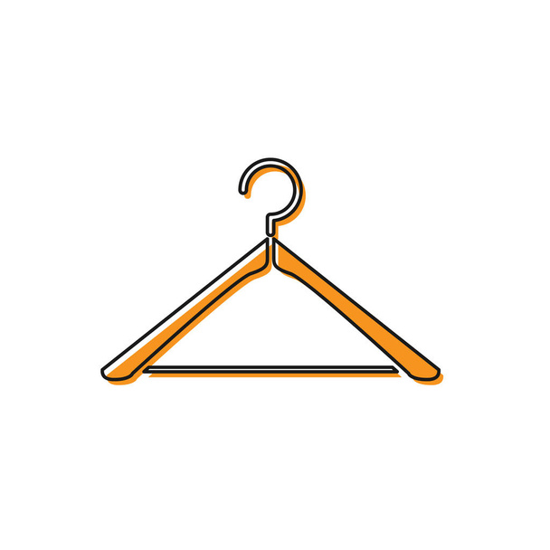 Percha naranja icono armario aislado sobre fondo blanco. Icono del guardarropa. Símbolo de servicio de ropa. Señal de colgador de lavandería. Ilustración vectorial
 - Vector, imagen