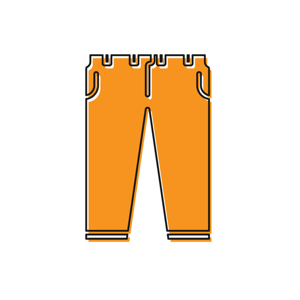 Symbol der orangen Hose isoliert auf weißem Hintergrund. Vektorillustration - Vektor, Bild