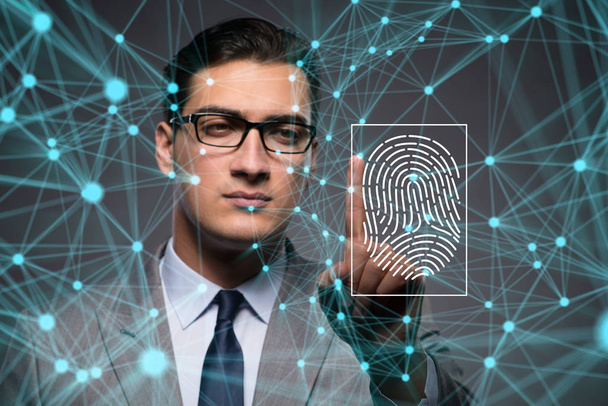 Conceito de acesso de segurança biométrica com impressão digital
 - Foto, Imagem