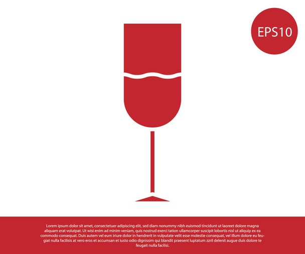 Κόκκινο ποτήρι κρασί εικονίδιο απομονώνονται σε λευκό φόντο. Εικονίδιο από γυαλί. Σύμβολο Goblet. Πινακίδα γυαλικών. Εικονογράφηση διανύσματος - Διάνυσμα, εικόνα