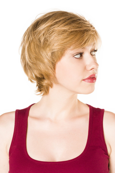portrait of the blonde with short hair - Foto, Imagem