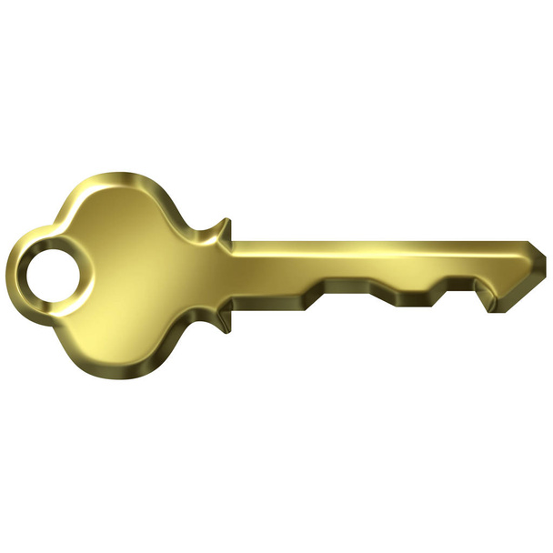 3D Golden Modern Key - Foto, Imagen