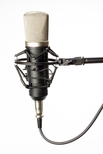 studio microphone on a white background - Φωτογραφία, εικόνα