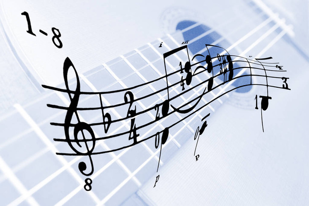 music notes on a white background - Foto, immagini