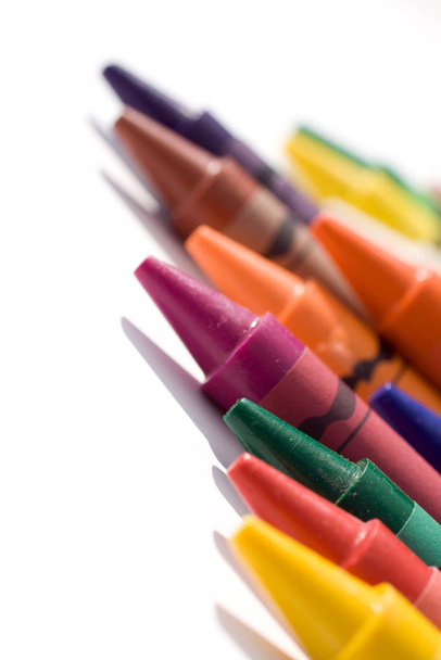 Close up shot of colorful crayons - Photo, Image