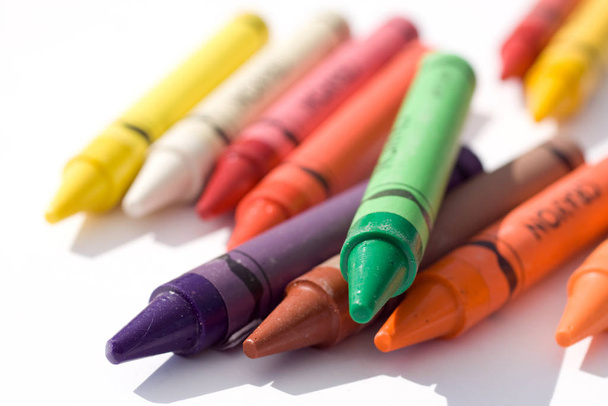 Close up shot of colorful crayons - Photo, Image