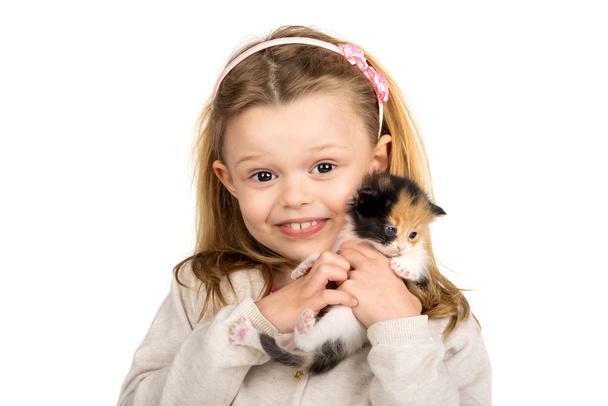 Girl with baby cat - Photo, Image