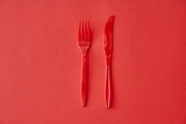 plastik çatal bıçak takımı - Fotoğraf, Görsel