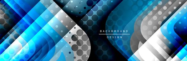 Round squares shapes composition geometric abstract background. Vector Illustration - Vector, Image