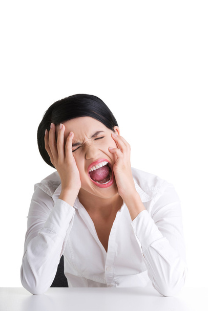 Stressed or angry businesswoman screaming - Φωτογραφία, εικόνα