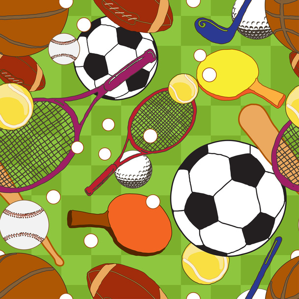 Pattern with sport balls - Vector, Image