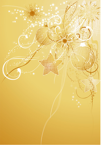 Gold christmas background with balls - Photo, image