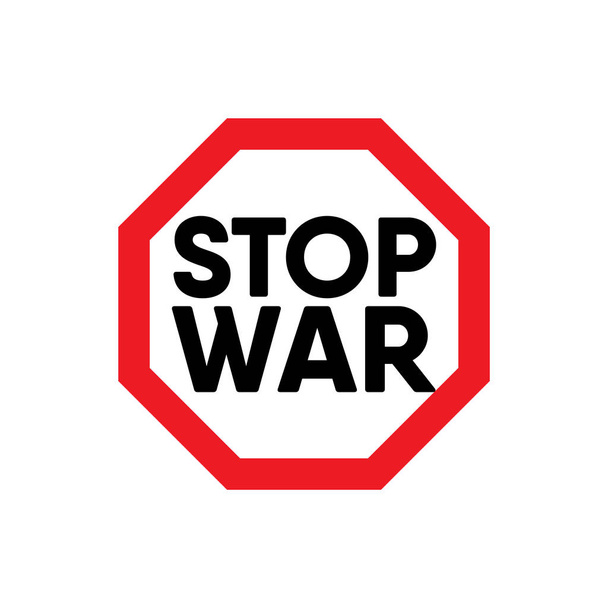 Stopp Krieg Text Etikett Vektor Vorlage Design Illustration - Vektor, Bild