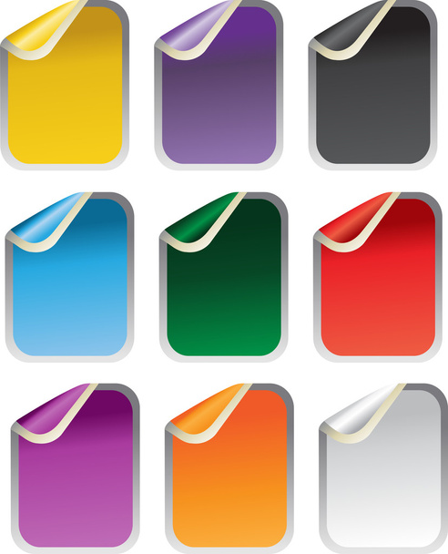 Square glossy stickers - Vector, Image