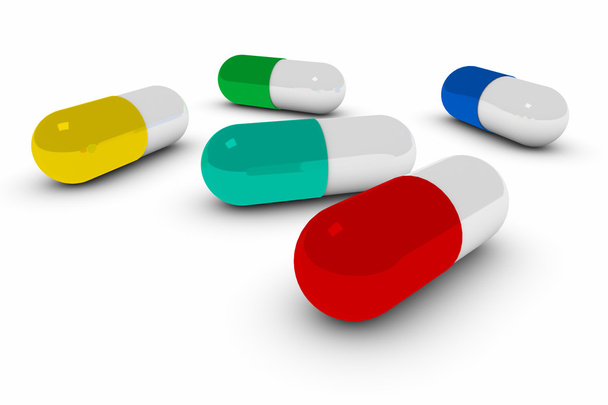 Pílulas coloridas
 - Foto, Imagem