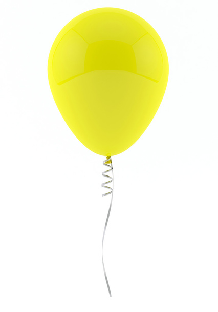 Palloncino giallo isolato su bianco
 - Foto, immagini