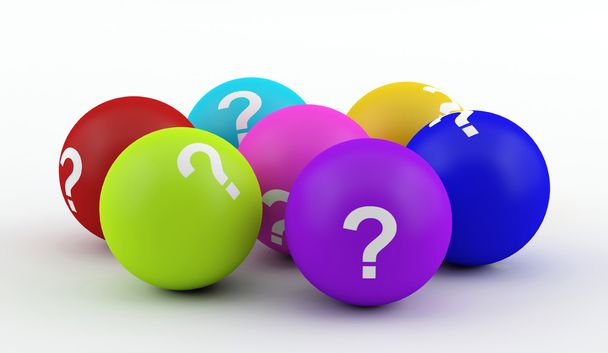 Colorful balls with Question Marks - Zdjęcie, obraz