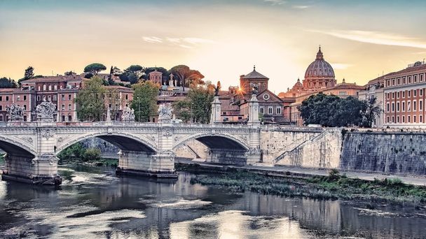 The city of Rome at sunset - Фото, зображення