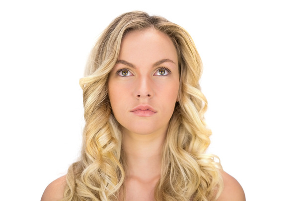 Thoughtful curly haired blonde posing - Φωτογραφία, εικόνα